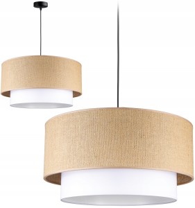 Lampa wisząca abażurowa boho beżowa 1×E27 – ABAŻUR