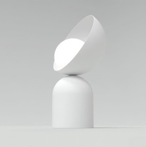Lampa stołowa BOTO LN1 WHITE – biała forma ze szklanym kloszem