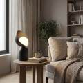 Lampa stołowa BOTO LN1 BLACK – czarna konstrukcja i szklany klosz