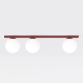 Plafon sufitowy FIT 3 BURGUNDY OPAL – bordo i opalowe szkło
