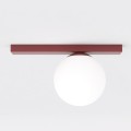 Plafon sufitowy FIT 1 BURGUNDY OPAL – bordowy akcent i opalowe szkło