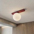 Plafon sufitowy FIT 1 BURGUNDY OPAL – bordowy akcent i opalowe szkło