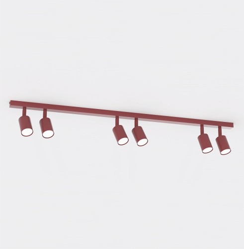 Lampa sufitowa FLASH 6 BURGUNDY – minimalistyczna forma w kolorze bordo