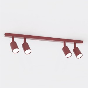 Lampa sufitowa FLASH 4 BURGUNDY – prosta forma w kolorze bordo