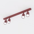 Lampa sufitowa FLASH 4 BURGUNDY – prosta forma w kolorze bordo