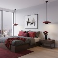 Lampa wisząca BABEL 1 BURGUNDY BL – kaskadowy klosz w kolorze burgundowym