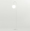 Lampa podłogowa FLOR LP1 WHITE łukowa ze szklanym kloszem