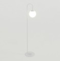 Lampa podłogowa FLOR LP1 WHITE łukowa ze szklanym kloszem