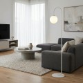 Lampa podłogowa FLOR LP1 WHITE łukowa ze szklanym kloszem