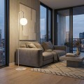Lampa podłogowa FLOR LP1 WHITE łukowa ze szklanym kloszem