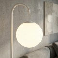 Lampa podłogowa FLOR LP1 WHITE łukowa ze szklanym kloszem