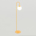 Lampa podłogowa FLOR LP1 ORANGE łukowa ze szklanym kloszem