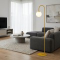 Lampa podłogowa FLOR LP1 ORANGE łukowa ze szklanym kloszem