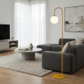 Lampa podłogowa FLOR LP1 ORANGE łukowa ze szklanym kloszem