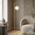 Lampa podłogowa FLOR LP1 ORANGE łukowa ze szklanym kloszem
