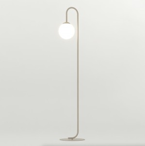 Lampa podłogowa FLOR LP1 MOKKA łukowa ze szklanym kloszem
