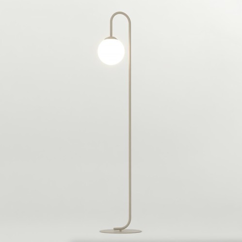 Lampa podłogowa FLOR LP1 MOKKA łukowa ze szklanym kloszem