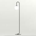 Lampa podłogowa FLOR LP1 BLACK łukowa ze szklanym kloszem