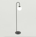Lampa podłogowa FLOR LP1 BLACK łukowa ze szklanym kloszem