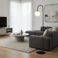 Lampa podłogowa FLOR LP1 BLACK łukowa ze szklanym kloszem