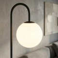 Lampa podłogowa FLOR LP1 BLACK łukowa ze szklanym kloszem
