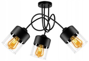 Plafon Szklane klosze Loft Edison 3xE27 LED #973