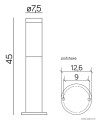 Lampa stojąca zewnętrzna Inox Black ST 022-450