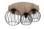 Lampa sufitowa/plafon CYBER 3 koło dąb/czarny
