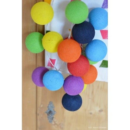 Cotton Ball Lights RAINBOW 35 szt