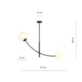Lampa sufitowa HUNTER 2 BLACK/OPAL