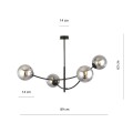 Lampa sufitowa HUNTER 4 BLACK/GRAFIT