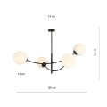 Lampa sufitowa HUNTER 4 BLACK/OPAL