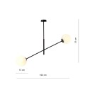 Lampa sufitowa LINEAR 2 BLACK/OPAL
