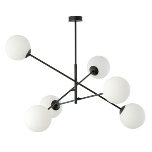Lampa sufitowa LINEAR 6 BLACK/OPAL