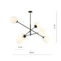 Lampa sufitowa LINEAR 6 BLACK/OPAL