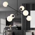 Lampa sufitowa LINEAR 6 BLACK/OPAL