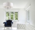 Lampa wisząca z abażurem i kryształkami glamour AMSTERDAM 60 cm chrom