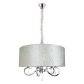 Lampa wisząca z abażurem i kryształkami glamour AMSTERDAM 60 cm chrom