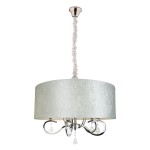 Lampa wisząca z abażurem i kryształkami glamour AMSTERDAM 60 cm chrom