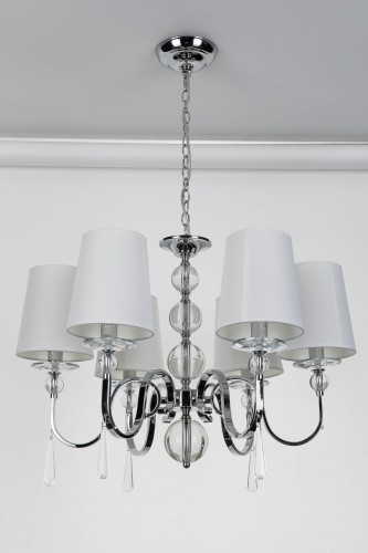 Lampa wisząca 6-punktowa glamour CHARLOTTE 70 cm chrom