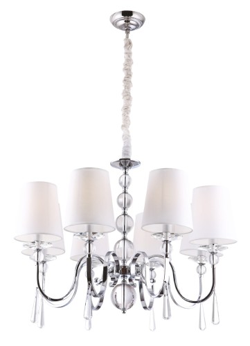 Lampa wisząca 8-punktowa glamour CHARLOTTE 75 cm chrom