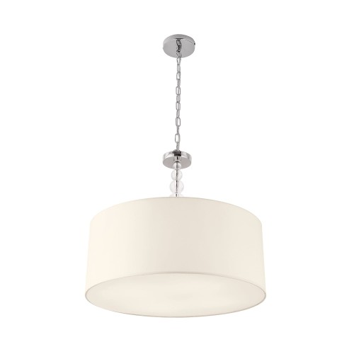 Lampa wisząca z abażurem glamour ELEGANCE 55 cm biały