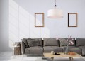 Lampa wisząca z abażurem glamour ELEGANCE 55 cm biały