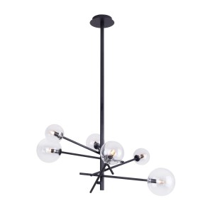 Lampa wisząca 6-punktowa nowoczesna LOLLIPOP BLACK/czarny