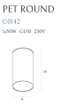 Lampa sufitowa punktowa PET ROUND NEW CZARNY