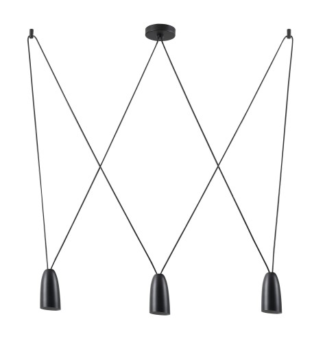 Lampa wisząca 3-punktowa SISTEMA III czarny