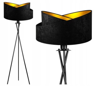 Lampa podłogowa z trójnogiem ABAŻUR DUO BLACK czarny #849