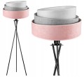 Lampa podłogowa z trójnogiem ABAŻUR TRIO różowy/szary #824