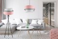 Lampa podłogowa z trójnogiem ABAŻUR TRIO różowy/szary #824