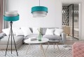 Lampa podłogowa na trójnogu ABAŻUR TRIO turkusowy/szary #828